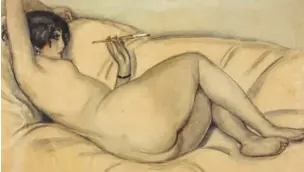  ?? ?? Wall art: One of Attallah’s nudes and, below, the tycoon with Nigella