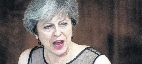  ??  ?? > Prime Minister Theresa May addressing the annual Lord Mayor’s Banquet this week