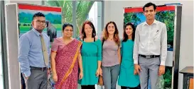  ??  ?? Italian blogger Claudia Tavani at the SLTPB premises with PR Director Madubhani Perera and VJP Assistant Director Chaminda Munasinghe with the rest of the VJP team