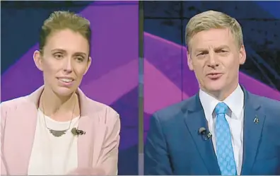  ??  ?? Jacinda Ardern and Bill English performed well in the first televised debate this week.