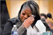  ?? Roberto Schmidt/afp via Getty Images/tns ?? Former Georgia election worker Wandrea Arshaye Moss gets emotional as she testifies on Tuesday.