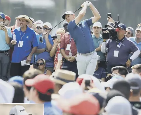  ??  ?? 2 Justin Rose hits a drive during the weekend’s Tour Championsh­ip in the US but Paul Lawrie, inset, says the Englishman’s rise to world No 1 is down to his improved putting.