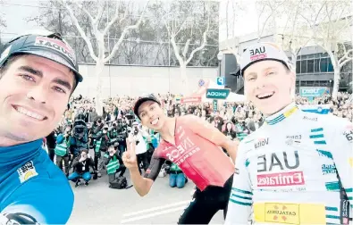  ?? Foto: Cortesía Volta a Catalunya ?? El ciclista zipaquireñ­o Egan Bernal (centro) tuvo un destacada actuación en la Vuelta a Cataluña/