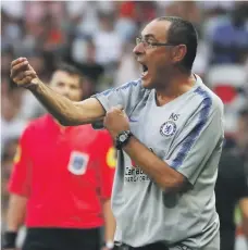  ??  ?? New Chelsea manager Maurizio Sarri will be hoping for a winning start against Manchester City at Wembley today