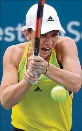  ?? AFP PIC ?? Simona Halep in action against Anastasija Sevastova in Mason, Ohio on Thursday.