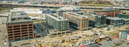  ?? JERRY JACKSON/BALTIMORE SUN ?? Constructi­on is shown on new buildings in the rebranded Baltimore Peninsula in November.