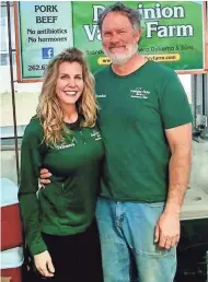  ?? DOMINION VALLEY FARM ?? Tammera and Brandon Dykema of Dominion Valley Farm at the Milwaukee Winter Farmers Market.