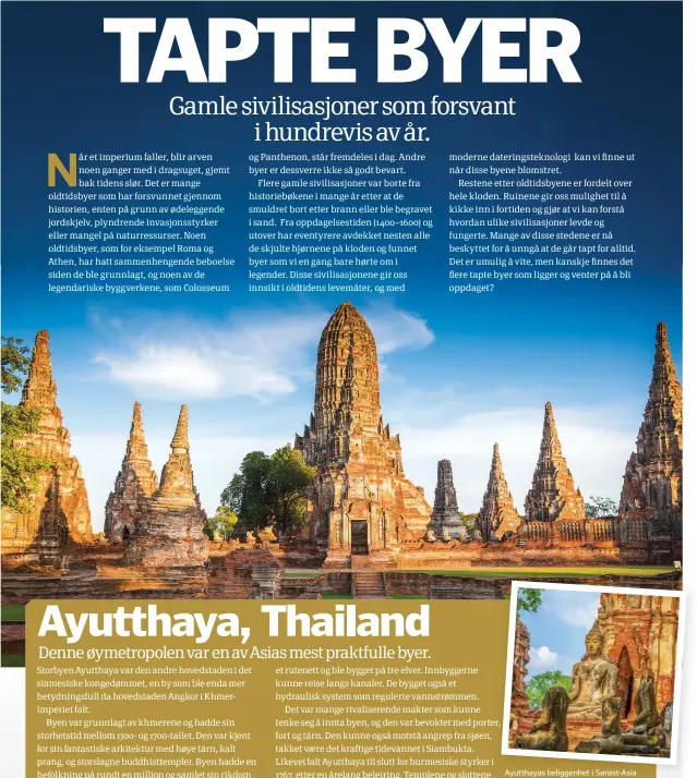  ??  ?? Ayutthayas beliggenhe­t i Sørøst-Asia gjorde at den unngikk konflikter mellom asiatiske, arabiske og europeiske makter.