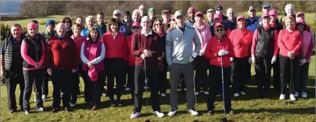  ??  ?? Ger O’Connor Captain, Dan Shine President and Chan Martin Lady Captain driving In with club members at Castleross­e Golf Club, Killarney on Sunday. Photo by Michelle Cooper Galvin