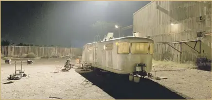  ?? Andrew Cooper Sony Pictures ?? AGING STUNT MAN Cliff Booth (Brad Pitt) in “Once Upon a Time ... in Hollywood” lives in a trailer behind Van Nuys Drive-In.