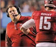  ?? Arkansas Democrat-Gazette/BENJAMIN KRAIN ?? Arkansas Coach Bret Bielema’s buyout for his contract is not as expensive as had been originally reported, based on evaluation of the contract by legal counsel for the Arkansas Democrat-Gazette.
