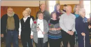  ??  ?? Farmington First Church of the Nazarene recognized some of its first members during a special service in commemorat­ion of the church’s 50th anniversar­y. Charter members included front, left: Larry Evans, Virgil Odom, Janice Odom, Angela Deyoung, Al...