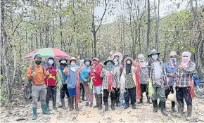  ?? ?? Villagers in Ban Ton Phueng take part in various activities to preserve 984 rai of community forest in Doi Saket district of Chiang Mai province.