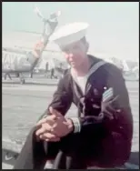  ??  ?? US sailor Bill Graves was 22 when the USS America called into Wellington. He was part of the aircraft carrier’s ‘‘catapult crew’’ which launched the planes for air strikes.