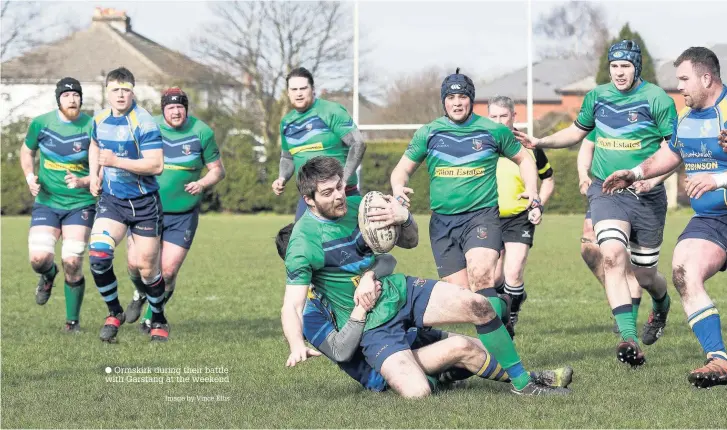  ?? Ormskirk during their battle with Garstang at the weekend Image by Vince Ellis ??