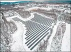 ?? Contribute­d photo ?? An aerial shot of the joint solar field in Middletown, shared by Wilton and Weston. The new proposed field would be squarely in Wilton, utilizing a landfill.