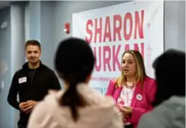  ?? PAT GREENHOUSE/GLOBE STAFF ?? IN DISTRICT 8 Sharon Durkan, a new city councilor, versus . . . Montez Haywood of the Suffolk District Attorney’s office.