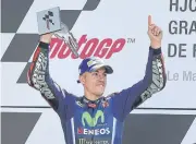  ?? AFP ?? Yamaha rider Maverick Vinales celebrates his French Grand Prix victory.