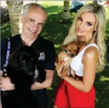  ??  ?? Pete Wedderburn and Rosanna Davison at the launch of the ISPCA’s SpayAware Campaign.