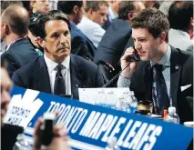  ?? BRUCE BENNETT/GETTY IMAGES ?? Kyle Dubas, right, the Maple Leafs’ bright assistant general manager, was seen as a smart hire with his eye for analytics. Dubas is the kind of fresh blood the Habs need, writes Jack Todd.