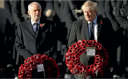  ??  ?? Jeremy Corbyn, left, and Boris Johnson face off in an election that has been marked by plenty of controvers­y in the build-up.