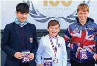  ?? ?? ●●Haslingden High skiers, from left, Jonathan Calvert, Patrick Wilkinson and Adam Griffin