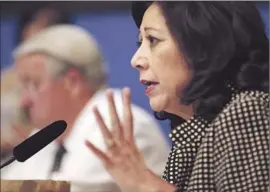  ?? Mark Boster
Los Angeles Times ?? SUPERVISOR Hilda Solis wants a facility at Pomona Valley Hospital Medical Center, which she says would help patients without straining the hospital.
