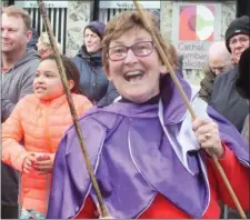  ??  ?? Noreen Purcell of Mallow Tidy Towns was all smiles as she made her way through the town.