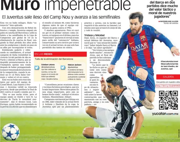  ??  ?? El barcelonis­ta Lionel Messi salta la barrida de Sami Khedira, del Juventus, ayer