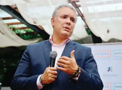  ?? FOTO ?? El nuevo presidente de Colombia, Iván Duqe, entregó una rueda de prensa en la que anunció cuáles serán las reuniones que adelantará antes de su posesión el próximo 7 de agosto.