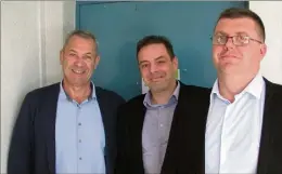  ?? (Photo G. J.) ?? (De g. à d.) Jean-Jacques Castillon, président de la fédération BTP du Var, Nicolas Gérolin, président sortant de la délégation Provence verte Verdon, et Sébastien Pierlot, son successeur.