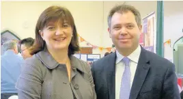  ??  ?? Pictured is Loughborou­gh MP Nicky Morgan and Charnwood MP Edward Agar who hosted the event as they often hear from constituen­ts who are struggling with elderly relatives.