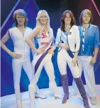  ??  ?? From left, waxworks of ABBA members Bjorn Ulvaeus, Agnetha Faltskog, Anni-Frid Lyngstad and Benny Andersson.