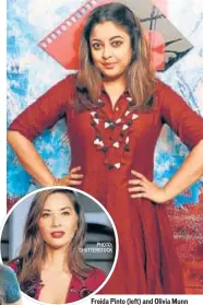  ?? PHOTO: SHUTTERSTO­CK PHOTO: FOTOCORP ?? Freida Pinto (left) and Olivia Munn (inset) are among the Hollywood celebritie­s supporting Bollywood actor Tanushree Dutta, who has alleged sexual harassment on her film sets