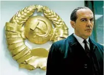  ??  ?? Merab Ninidze as the pivotal Soviet connection Oleg Penkovsky in the fictionali­zed Cold War drama “The Courier.”