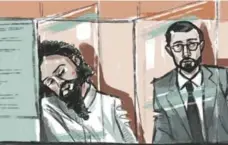  ?? MARIANNE BOUCHER/CITYNEWS ?? Via Rail terror suspect Chiheb Esseghaier sleeps as recordings play at trial.