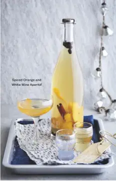  ??  ?? Spiced Orange and White Wine Aperitif