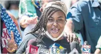  ?? ASHLEE REZIN GARCIA CHICAGO SUN-TIMES VIA THE ASSOCIATED PRESS ?? Miracle Boyd, 18, alleged at a press conference on Monday that Chicago police knocked her teeth out during a violent encounter at a protest on Friday evening.