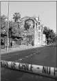  ?? PABLO VERA/GETTY-AFP ?? Police tape cordons off a church where a bomb threat occurred Friday in Santiago, Chile.