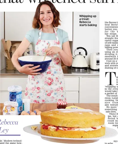  ??  ?? Whipping up a treat: Rebecca starts baking