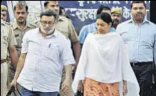  ?? PTI FILE ?? Aarushi’s parents Rajesh and Nupur Talwar walked out of Dasna jail in October 2017 after their acquittal by the Allahabad HC.