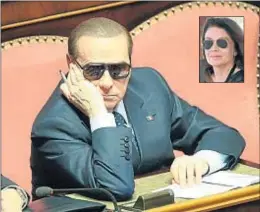  ?? FOTOS: ALESSANDRO DI MEO / EFE Y GTRESONLIN­E ?? Berlusconi y, en la foto pequeña, su exesposa Veronica Lario