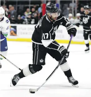  ?? JEFF SWINGER/THE ASSOCIATED PRESS ?? Los Angeles forward Ilya Kovalchuk, who had 417 goals over an 11-year period with Atlanta and New Jersey, is back in the NHL with the Kings after five seasons in the KHL.