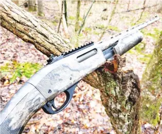  ?? PHOTO CONTRIBUTE­D BY LARRY CASE ?? The Remington 870 .410 Turkey shotgun was being produced just before the company declared bankruptcy last year.