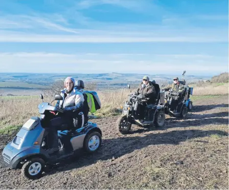  ?? ?? Mobility scooters in the South Downs National Park