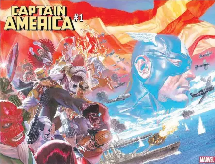  ?? PHOTOS: MARVEL ?? Alex Ross provided the cover art for Captain America No. 1, written by Ta-Nehisi Coates.