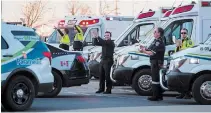  ?? JULIE JOCSAK TORSTAR FILE PHOTO ?? In April, police, firefighte­rs, paramedics and others showed their appreciati­on for front-line health-care workers at Niagara hospitals by staging their own parades with sirens blaring and horns sounding.