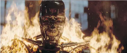  ?? PHOTOS: MELINDA SUE GORDON/PARAMOUNT PICTURES ?? A T-800 series robot in Terminator Genisys, an old story that takes a new turn.