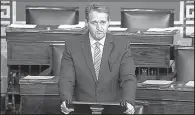  ?? AP/Senate TV ?? “It is past time to stop excusing or ignoring or worse, endorsing these attacks on the truth,” Rep. Jeff Flake, R-Ariz., said Wednesday on the floor of the Senate.