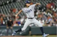  ?? GAIL BURTON — THE ASSOCIATED PRESS ?? Chris Archer throws for Rays against Orioles during game in Baltimore.